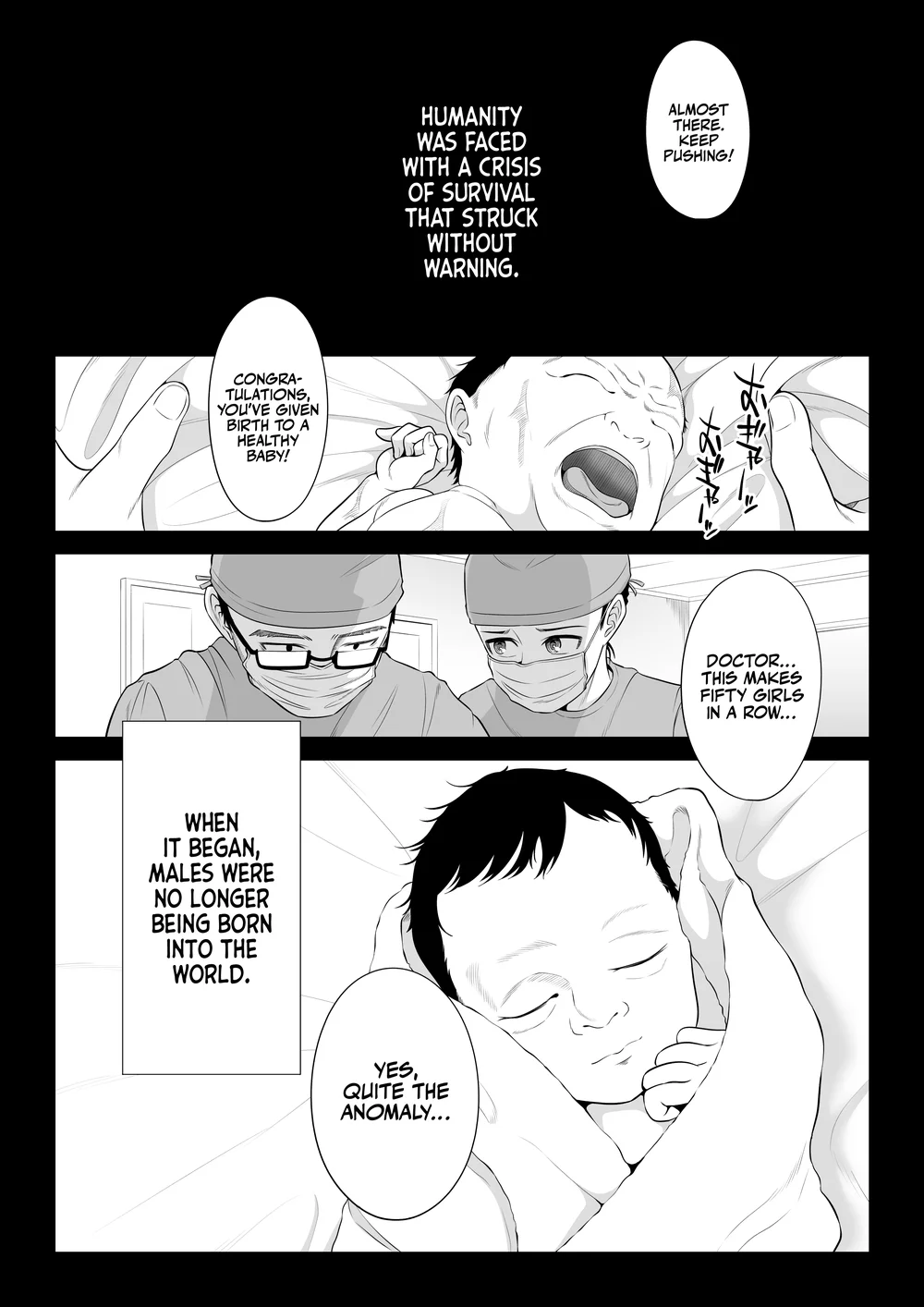 Dansei ga Kyokutan ni Sukunai Kono Sekai de wa, Seishi wa Kichou na Shigen desu page 1