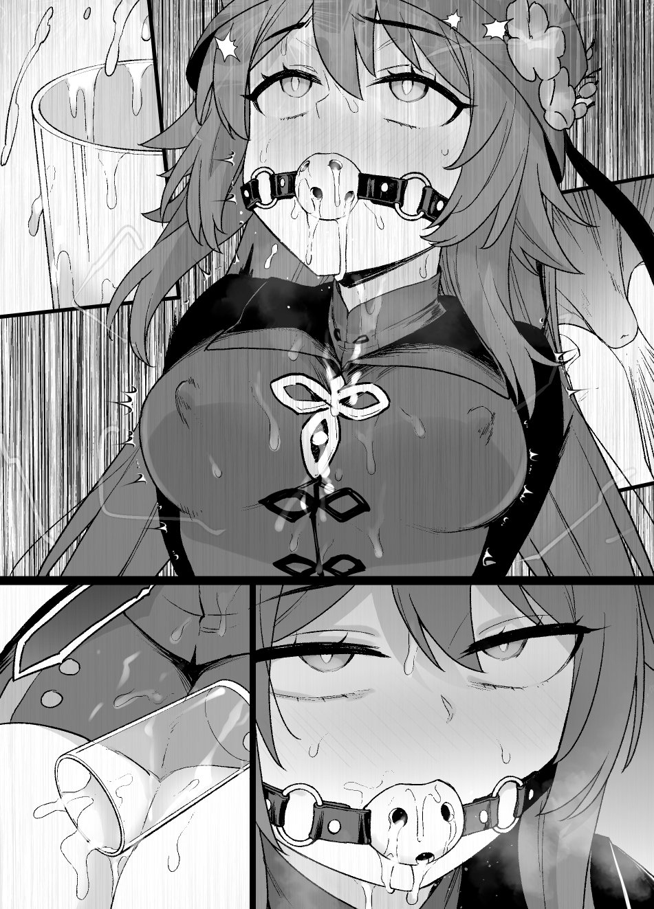Genshin Impact Hu Tao Chikubi Zeme Manga page 9