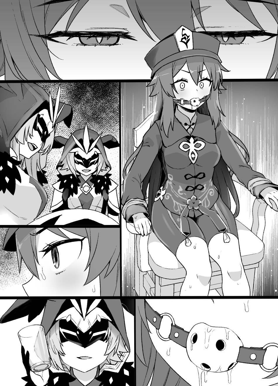 Genshin Impact Hu Tao Chikubi Zeme Manga page 5