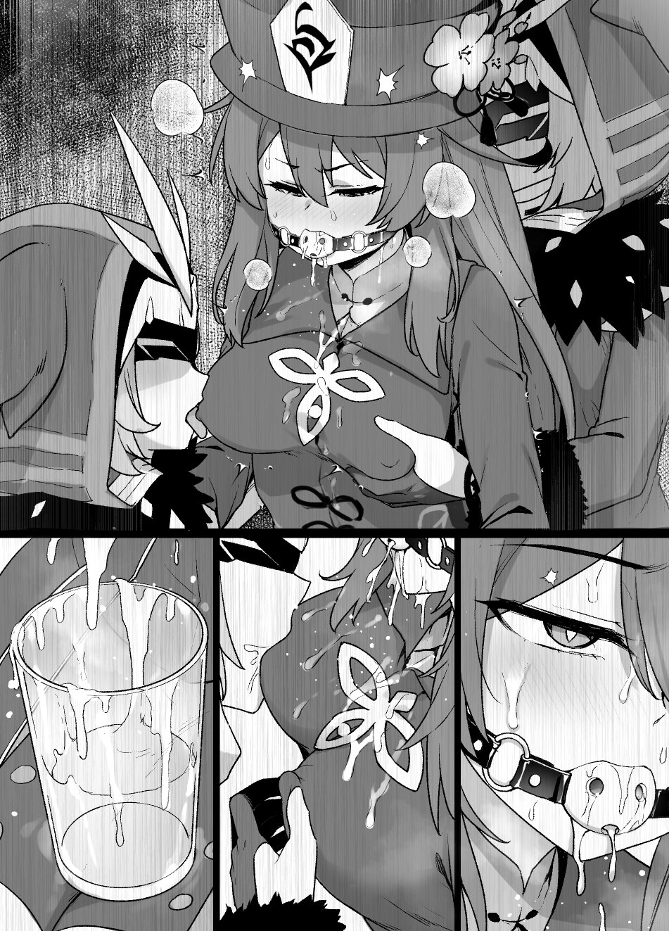 Genshin Impact Hu Tao Chikubi Zeme Manga page 8